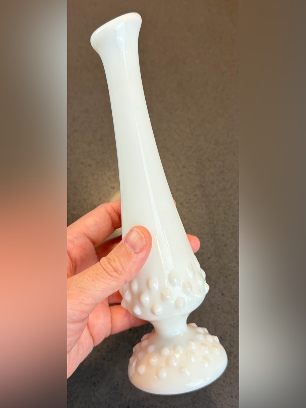 (2-Piece) Vintage White Milk Glass Hobnail Bud Vases, OS - Picture 11 of 14